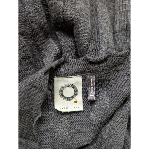 Akemi & Kin Kaden Ribbed Halter Top Black Knit Square Neck Lettuce Trim Medium - Picture 8 of 9